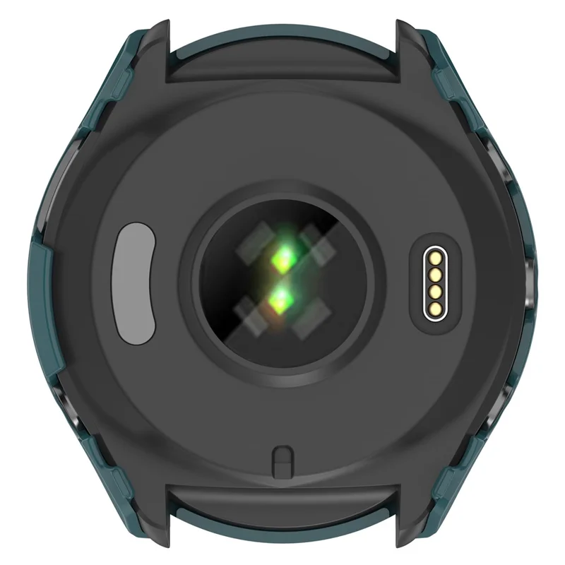 For Garmin Forerunner 965 Hard PC Watch Case Protective Frame with HD Tempered Glass Film - Pine Needle Green