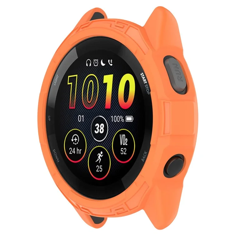 Per Garmin Forerunner 265 Soft TPU Watch Case Shockproof Bumper Frame Cover - Arancione