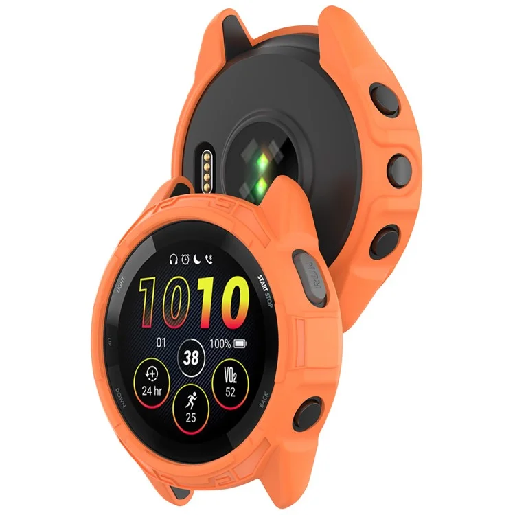 Per Garmin Forerunner 265 Soft TPU Watch Case Shockproof Bumper Frame Cover - Arancione