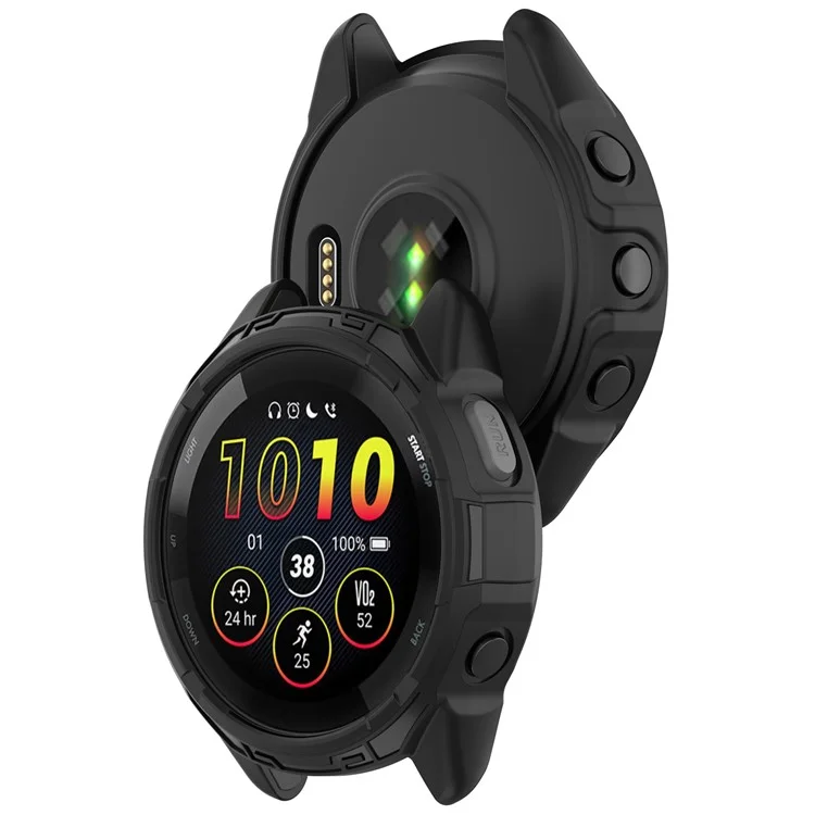 Para Garmin Forerunner 265 Soft TPU Capa do Relógio Capa à prova de choques Estrutura de Amortecimento - Preto