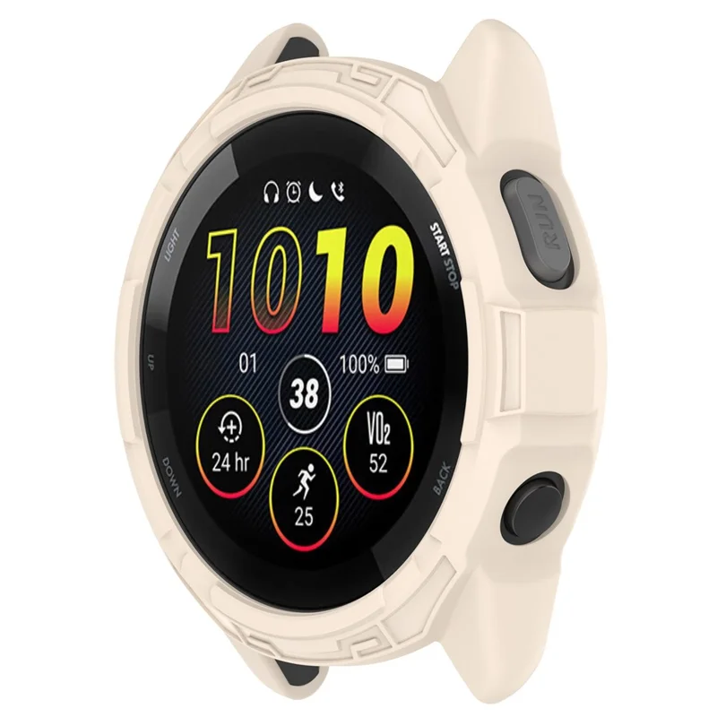 For Garmin Forerunner 265 Soft TPU Watch Case Shockproof Bumper Frame Cover - Starlight Color