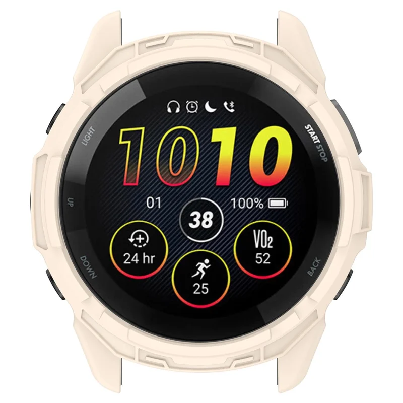 For Garmin Forerunner 265 Soft TPU Watch Case Shockproof Bumper Frame Cover - Starlight Color