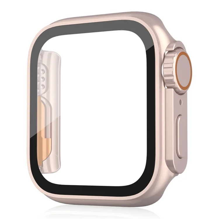 For Apple Watch Series 6  /  5  /  4  /  SE  /  SE (2022) 40mm Waterproof Drop-proof PC Watch Case with Tempered Glass Screen Protector - Rose Gold