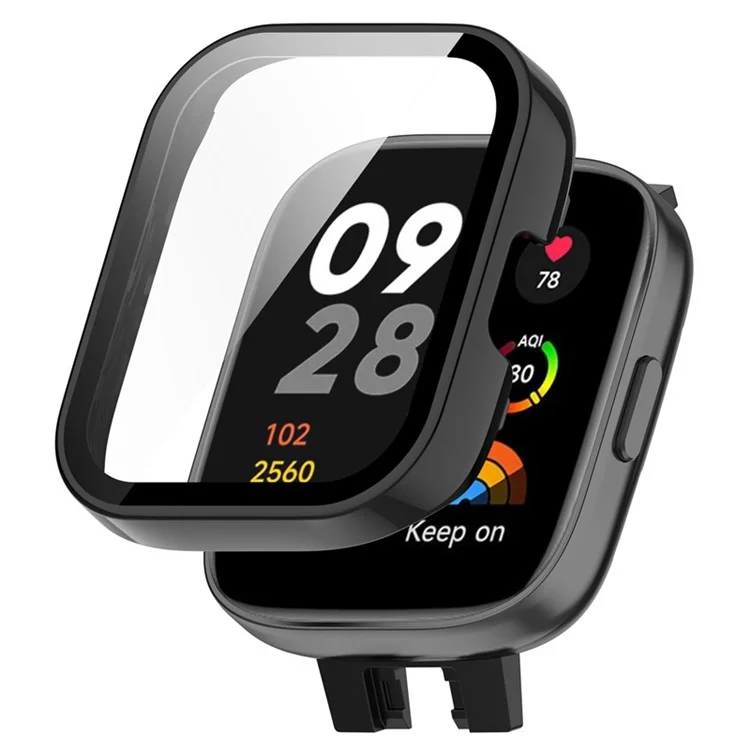 ENKAY Hat Prince Para Xiaomi Redmi Watch 3 Hard PC Case Overall Protective Watch Cover with HD Tempered Glass Film - Preto