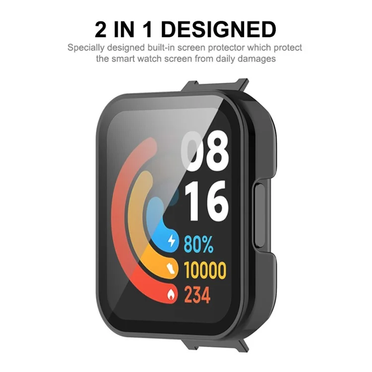 ENKAY Hat Prince Para Xiaomi Redmi Watch 3 Hard PC Case Overall Protective Watch Cover with HD Tempered Glass Film - Preto