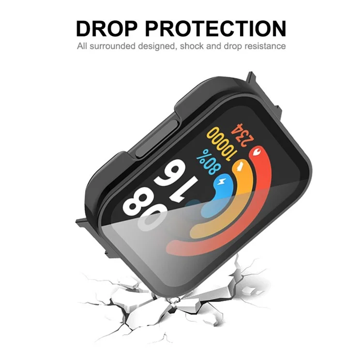 ENKAY Hat Prince Para Xiaomi Redmi Watch 3 Hard PC Case Overall Protective Watch Cover with HD Tempered Glass Film - Preto