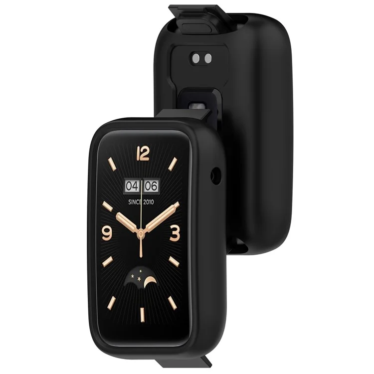 For Xiaomi Mi Band 7 Pro Silicone Case Smart Watch Protective Cover Half Hollow Watch Case - Black