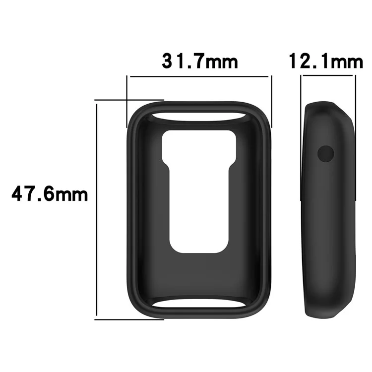 For Xiaomi Mi Band 7 Pro Silicone Case Smart Watch Protective Cover Half Hollow Watch Case - Black