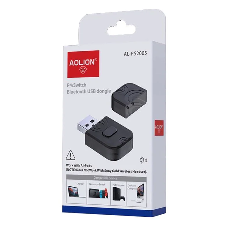 AOLION ALPS2005 Mini Taille USB Bluetooth Adapter Dongle Pour PS5 / PS4 / Changer / PC