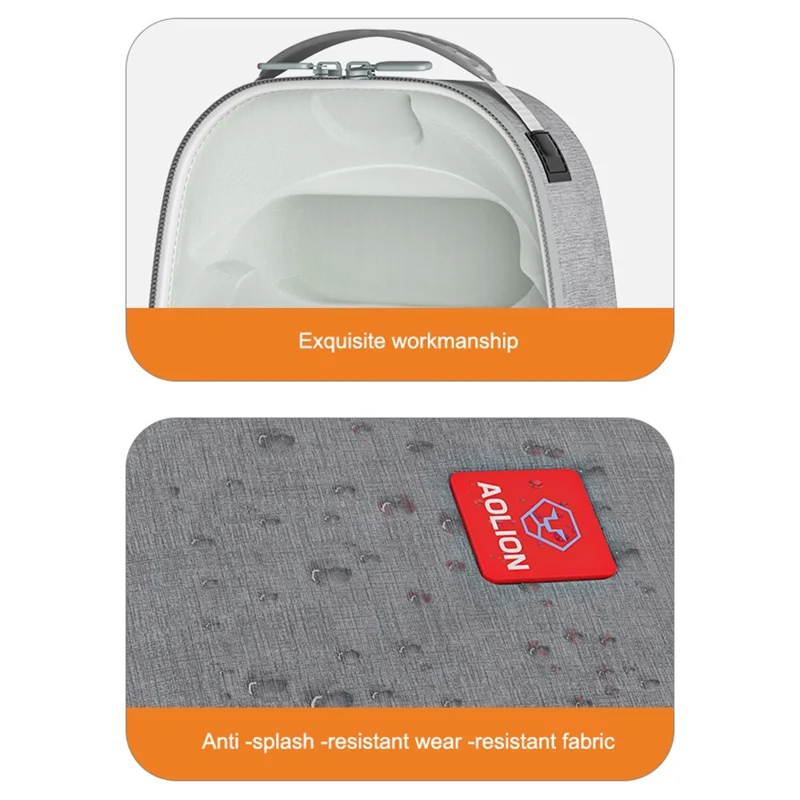 AOLION WG-006057 Carrying Case for PS VR2 Hard EVA+Oxford Cloth Storage Bag - Grey