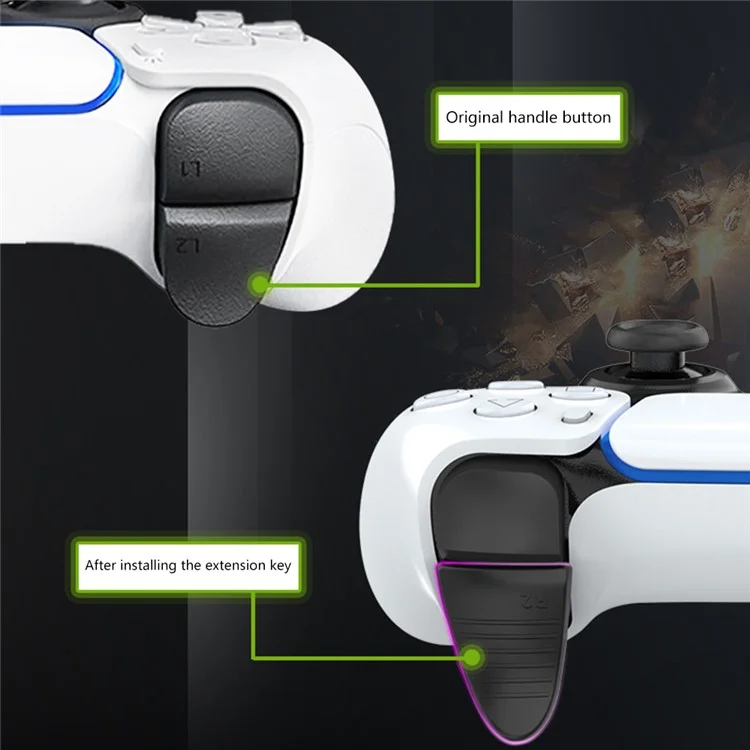 AOLION AL-P5052 2 unidades para controlador de juego PS5 Botón L2 R2 Extensor de gatillo antideslizante 