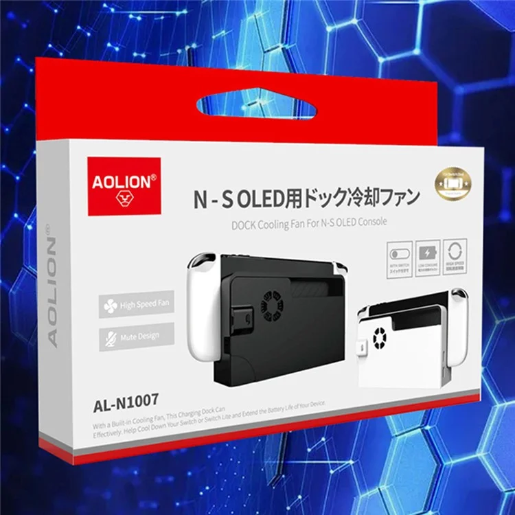 AOLION AL-N1007 Ventola di raffreddamento ad alta velocità per la console Nintendo Switch OLED - Dock silenziosa - Nero