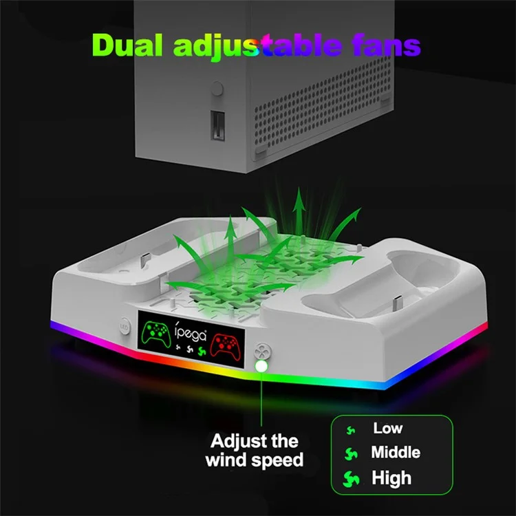 IPEGA PG-XBS011S For Xbox Series S Cooling Fan Base Game Console Charger with 2 USB Ports