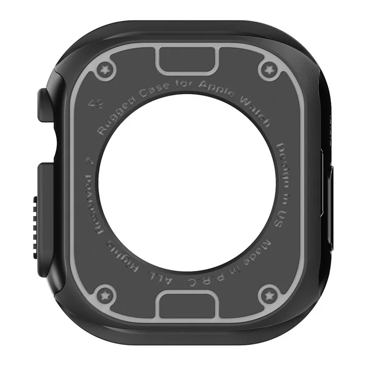 For Apple Watch Ultra 2 49mm / Ultra 49mm TPU+PC Watch Case Shockproof Protective Watch Frame Cover - Black