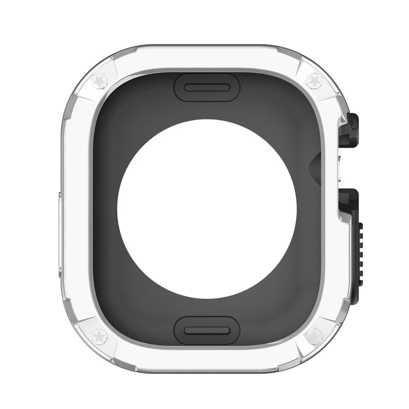 For Apple Watch Ultra 3 / Ultra 2 / Ultra 49mm TPU+PC Watch Case Shockproof Protective Watch Frame Cover - Silver