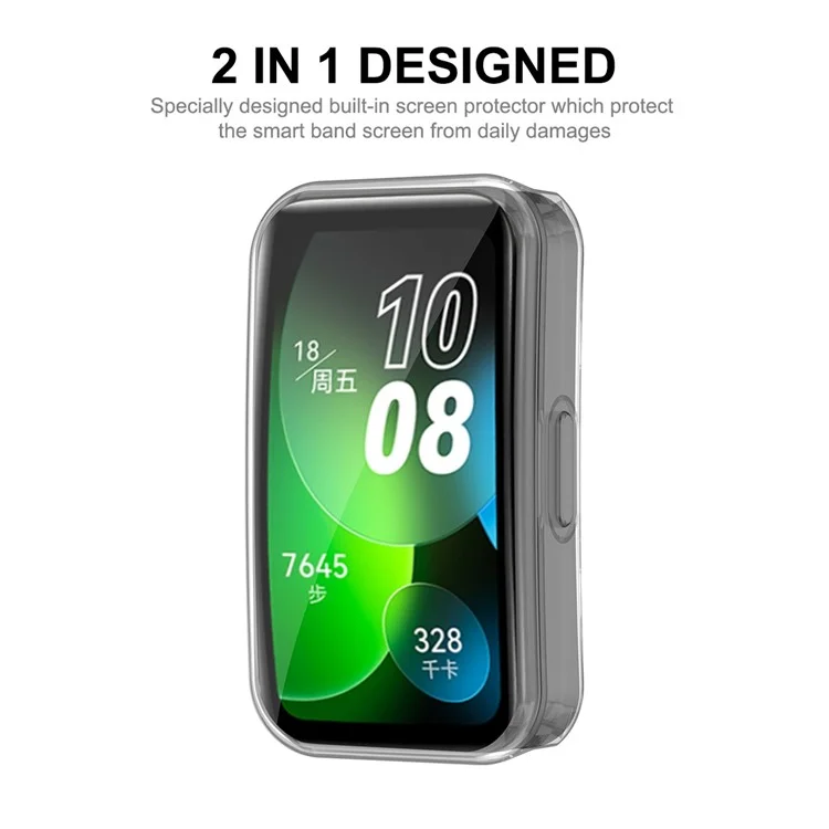 ENKAY HAT PRINCE for Huawei Band 8 / Band 8 NFC / Band 9 / Band 9 NFC TPU Watch Case Full Protection Clear Cover with Screen Protector