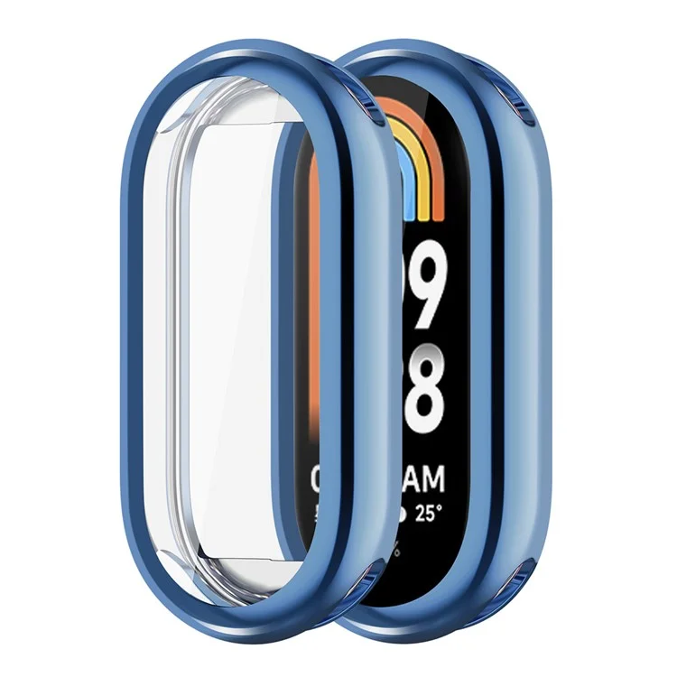 ENKAY HAT PRINCE Watch Case for Xiaomi Smart Band 8 Electroplating Watch Cover with Screen Protector - Blue
