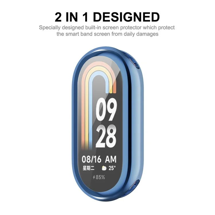 ENKAY HAT PRINCE Watch Case for Xiaomi Smart Band 8 Electroplating Watch Cover with Screen Protector - Blackish Green