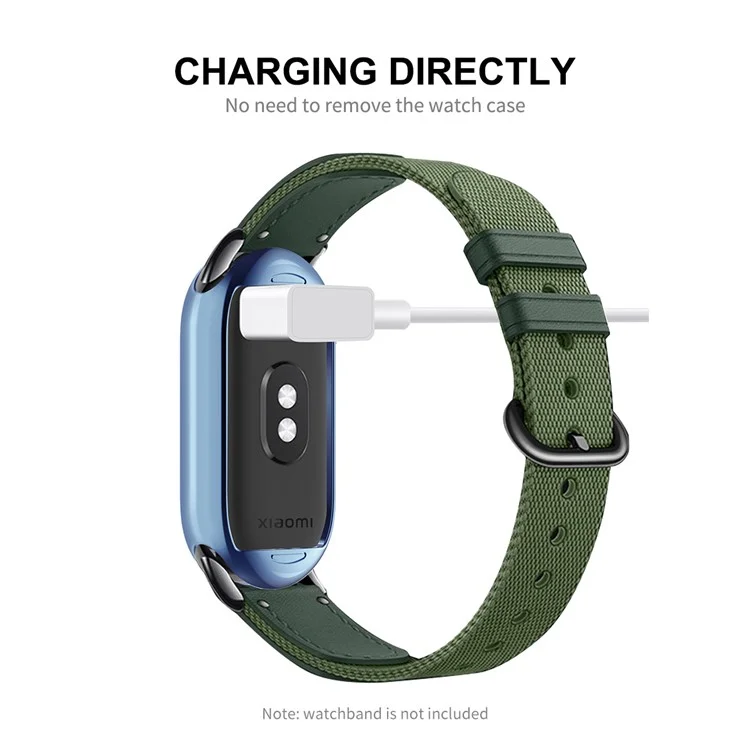 ENKAY HAT PRINCE Watch Case for Xiaomi Smart Band 8 Electroplating Watch Cover with Screen Protector - Blackish Green