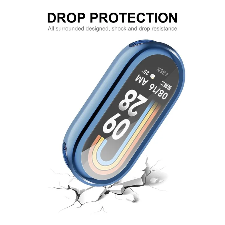 ENKAY HAT PRINCE Watch Case for Xiaomi Smart Band 8 Electroplating Watch Cover with Screen Protector - Blackish Green