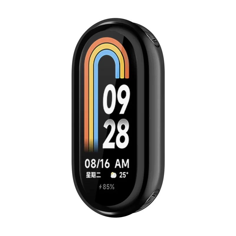 Für Xiaomi Smart Band 8 Elektroplattierte TPU-Abdeckung, vollständiger Schutz Gehäuse - Schwarz