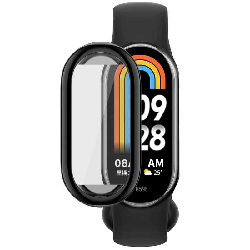 Für Xiaomi Smart Band 8 Elektroplattierte TPU-Abdeckung, vollständiger Schutz Gehäuse - Schwarz