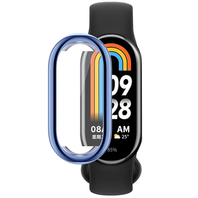 For Xiaomi Smart Band 8 Electroplating TPU Cover Full Protection Watch Case - Blue