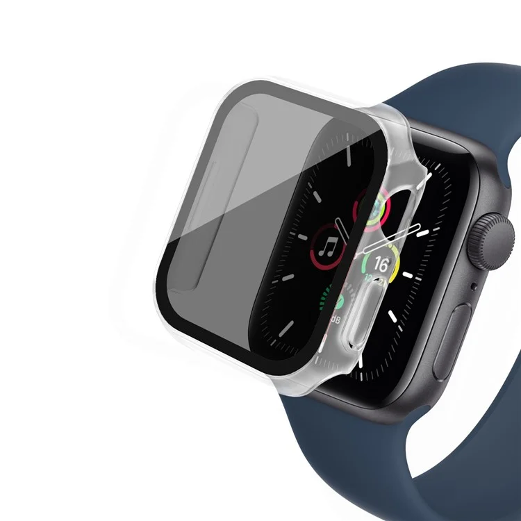 PC Watch Case for Apple Watch Ultra 2 49mm / Ultra 49mm , Matte Anti-drop Cover with Anti-spy Tempered Glass Film - Transparent