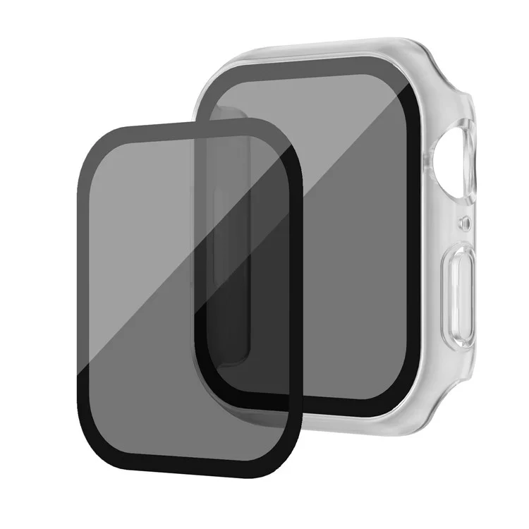 PC Watch Case for Apple Watch Ultra 2 49mm / Ultra 49mm , Matte Anti-drop Cover with Anti-spy Tempered Glass Film - Transparent