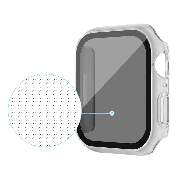PC Watch Case for Apple Watch Ultra 2 49mm / Ultra 49mm , Matte Anti-drop Cover with Anti-spy Tempered Glass Film - Transparent