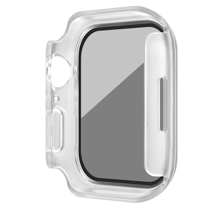 PC Watch Case for Apple Watch Ultra 2 49mm / Ultra 49mm , Matte Anti-drop Cover with Anti-spy Tempered Glass Film - Transparent