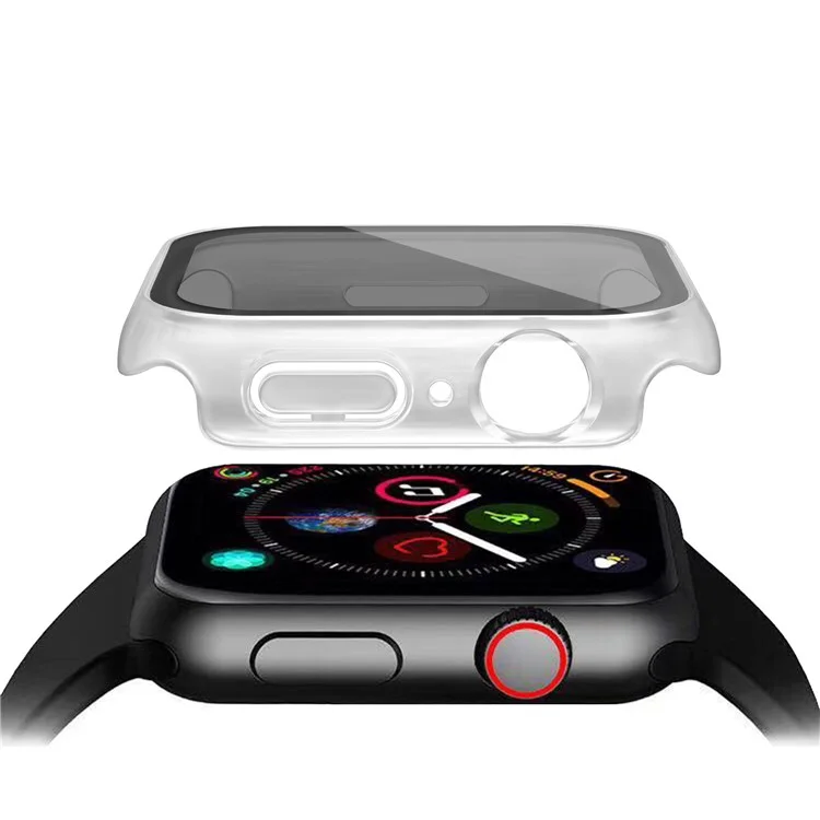 PC Watch Case for Apple Watch Ultra 2 49mm / Ultra 49mm , Matte Anti-drop Cover with Anti-spy Tempered Glass Film - Transparent