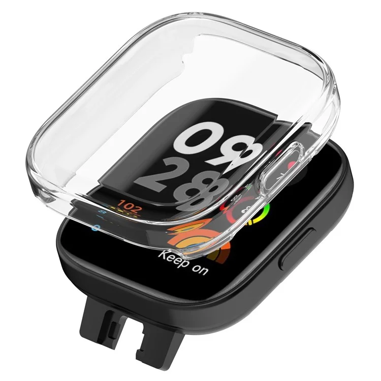 For Xiaomi Redmi Watch 3 Active / Watch 3 Lite Electroplating TPU Anti-drop Cover Full Coverage Watch Case - Transparent