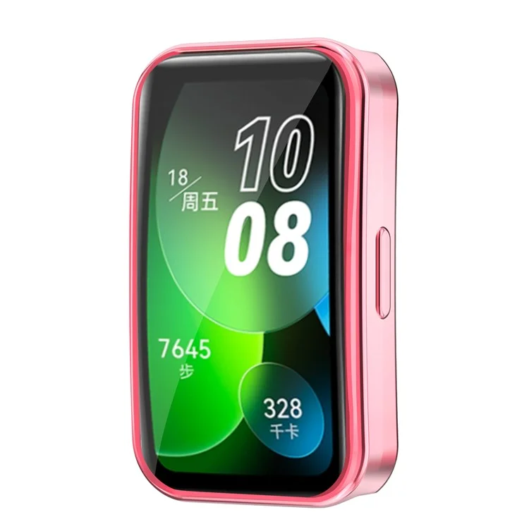 Для Huawei Band 8 / Band 8 NFC / Band 9 / Band 9 NFC Electroplated TPU Watch Case Full Coverage Anti-Drop Cover - Pink