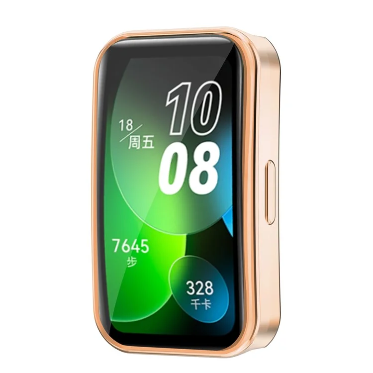 For Huawei Band 8 / Band 8 NFC / Band 9 / Band 9 NFC Electroplated TPU Watch Case Full Coverage Anti-Drop Cover - Rose Gold