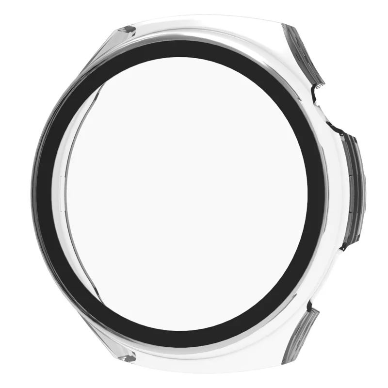 Pour Huawei Watch 4 Pro Coque Rigide en PC Anti-rayures Avec Film de Verre Trempé Protecteur - Transparent