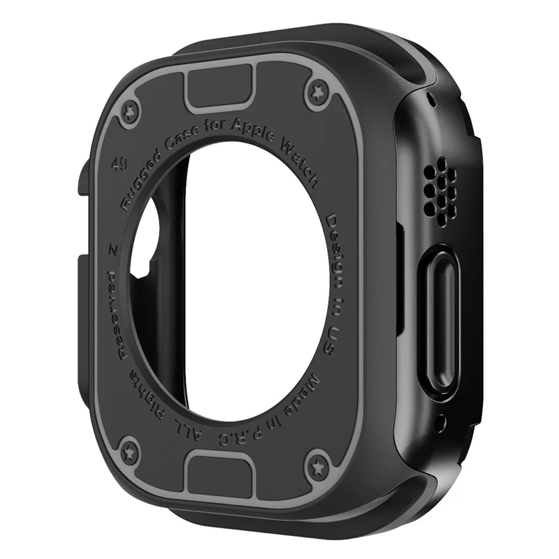 Voor Apple Watch Ultra 3 / Ultra 2 / Ultra 49mm Horlogehoes PC+TPU Krasbestendige Beschermlaag - Zwart