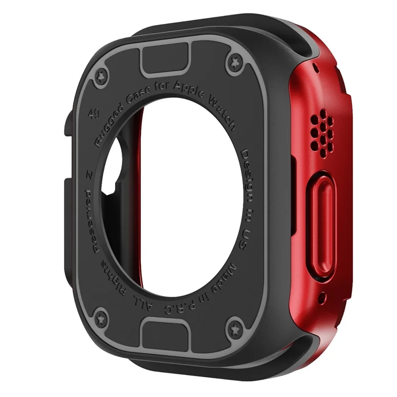 For Apple Watch Ultra 3 / Ultra 2 / Ultra 49mm Watch Case PC+TPU Anti-Scratch Protective Cover - Red