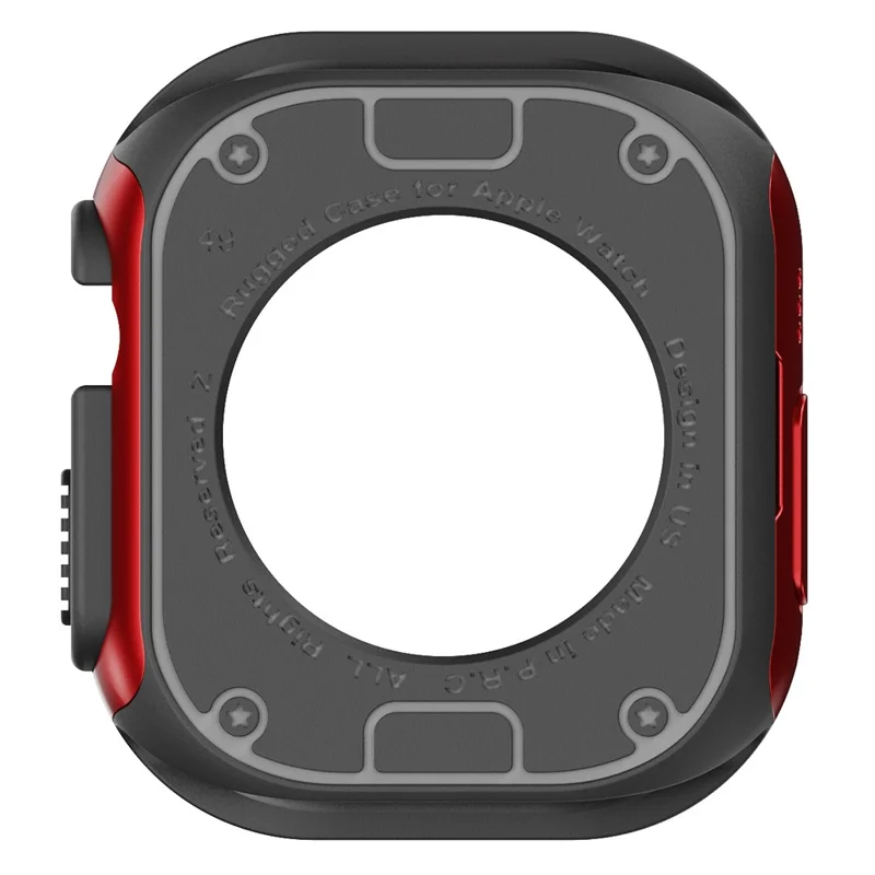 For Apple Watch Ultra 3 / Ultra 2 / Ultra 49mm Watch Case PC+TPU Anti-Scratch Protective Cover - Red
