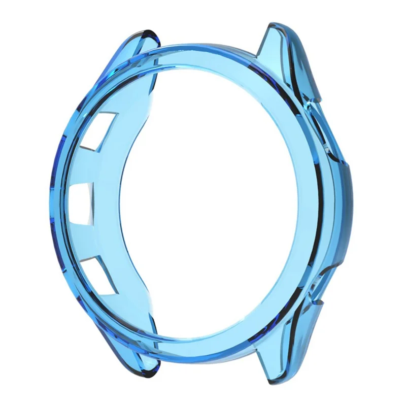 ENKAY HAT PRINCE for Garmin Forerunner 965 TPU Watch Case Frame Anti-scratch Transparent Half Body Cover - Blue