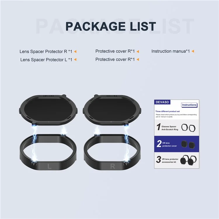 Copertura Lenti Anti-Graffio DEVASO Compatibile con PS VR2 Headset Protettore Lenti Leggero