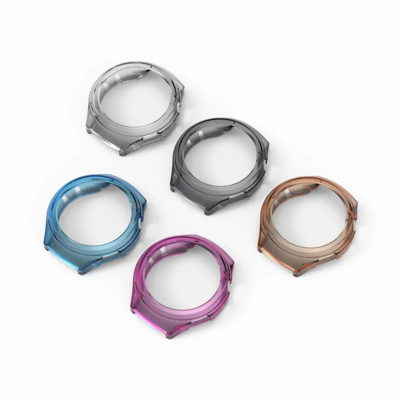 For Huawei Watch 4 Pro Shockproof TPU Watch Case Hollow Protective Frame - Transparent Orange