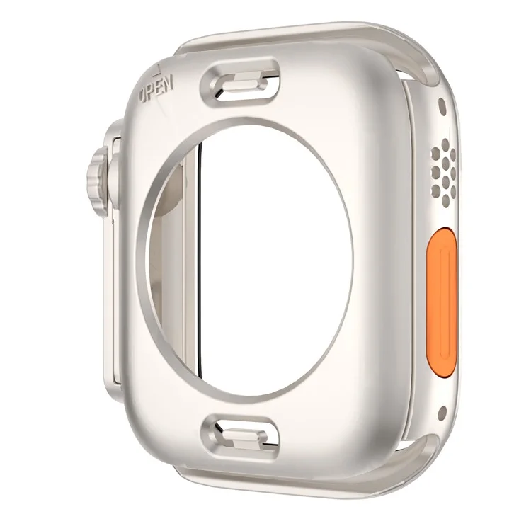 Hard PC Case for Apple Watch Series 6 5 4 SE (2022) SE 40mm , Waterproof Cover with Tempered Glass Screen Protector - Starlight Silver