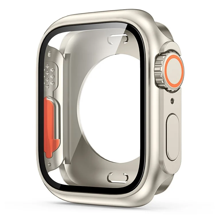 Per Apple Watch Series 9 / 8 / 7 41mm Hard PC Case HD Touch Sensitive Watch Cover con Protezione Schermo in Vetro Temperato - Starlight