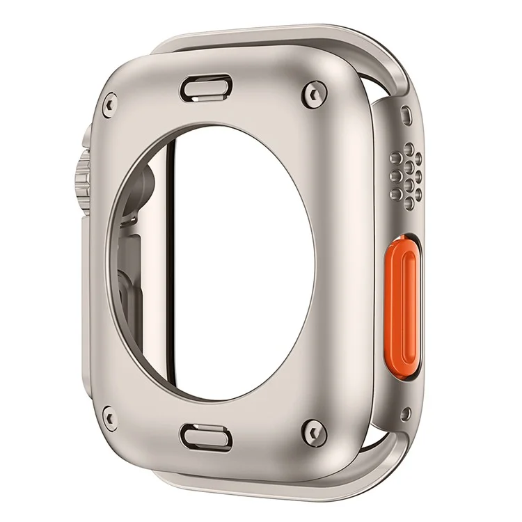 HD PC Case for Apple Watch Series 6 5 4 SE (2022) SE 44mm , Anti-Scratch Watch Cover with Tempered Glass Screen Protector - Titanium Gold