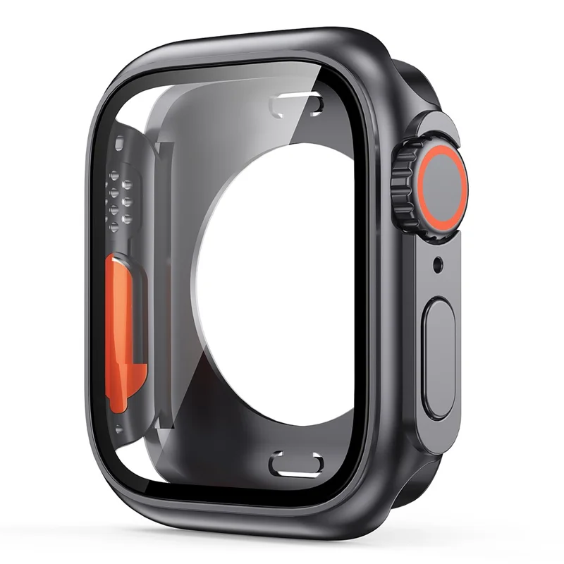 PC Watch Case for Apple Watch Series SE3 / SE2 / SE1 /  6 / 5 / 4 40mm , Full Coverage Protective Cover with Tempered Glass Screen Protector - Original Black