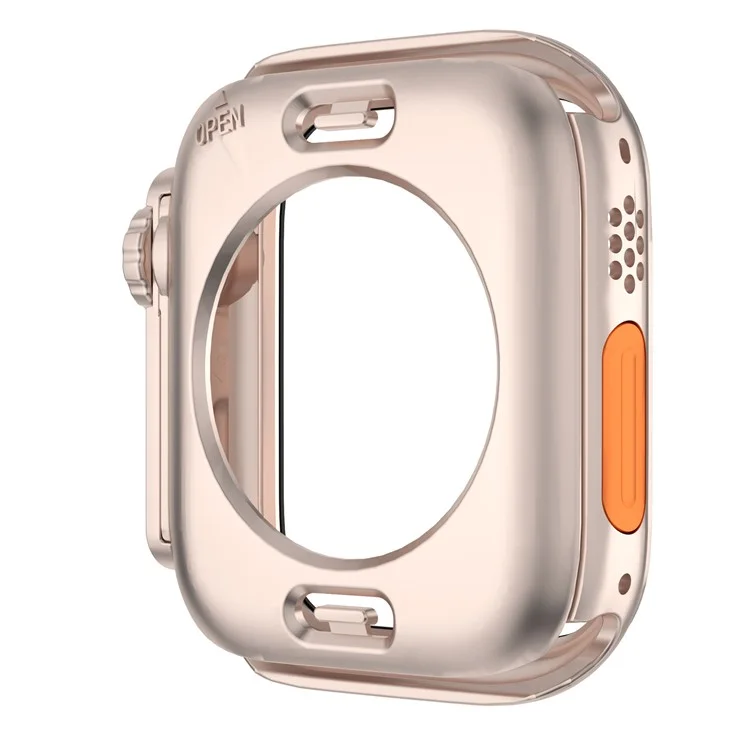 Waterproof Full Coverage Cover for Apple Watch Series 9 / 8 / 7 45mm , Hard PC Watch Case with Tempered Glass Screen Protector - Rose Gold