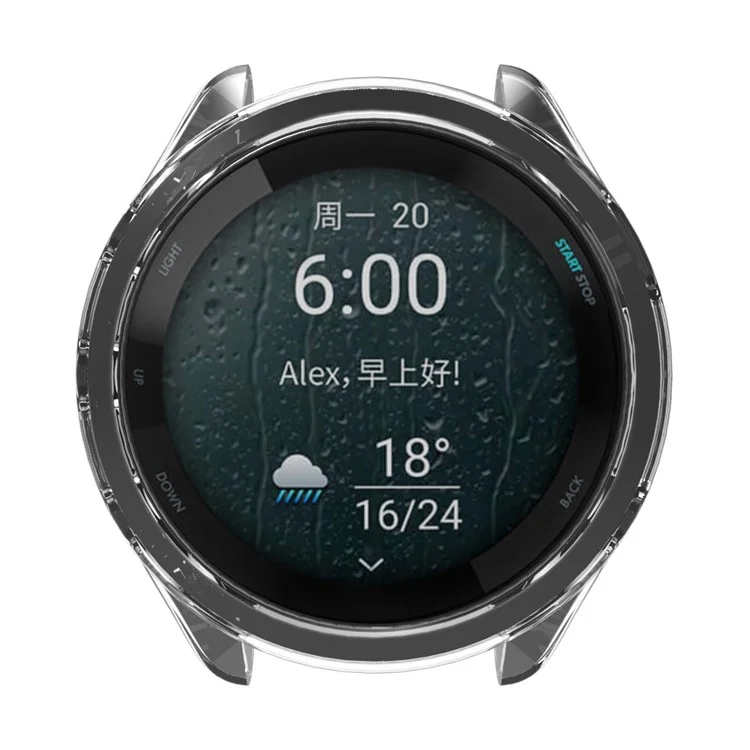 Per Garmin Forerunner 265 TPU Watch Case Anti-collision Hollow Protective Frame - Arancione Trasparente