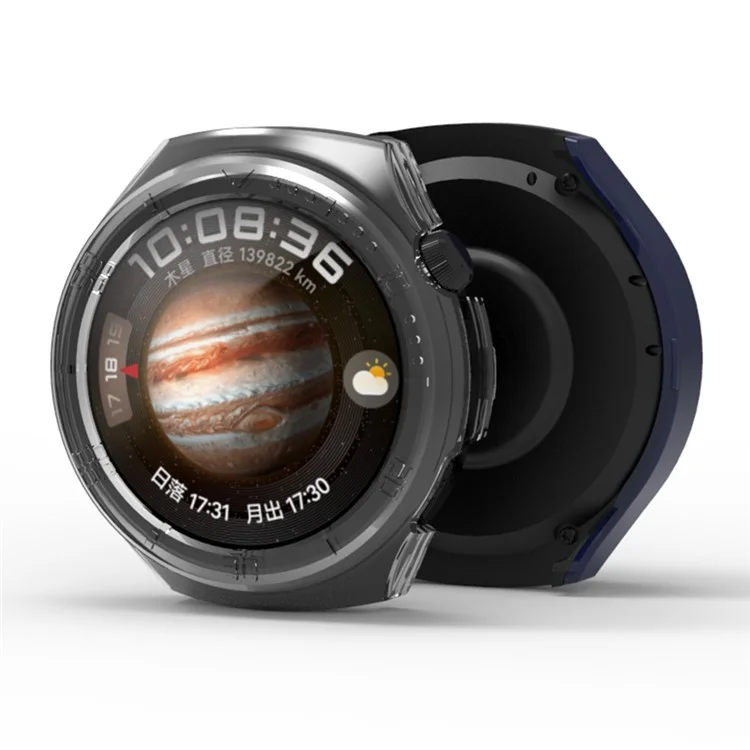 Para Huawei Watch 4 Anti-colisão Capa de Relógio PC Oca Quadro Protetor com Escala - Transparente