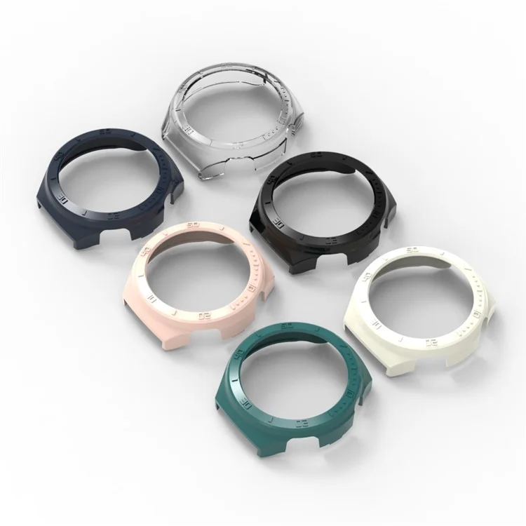Para Huawei Watch 4 Anti-colisão Capa de Relógio PC Oca Quadro Protetor com Escala - Transparente